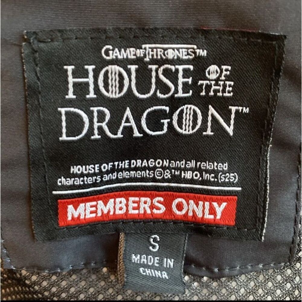 Members Only Game of Thrones House of the Dragon Hoodie Zip Jacket Men's Size S - Picture 10 of 12